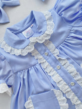 Load image into Gallery viewer, Blue Lux Cotton Pyjamas and Nightcoat