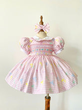 Load image into Gallery viewer, Smocked Bows and Pastels Dress