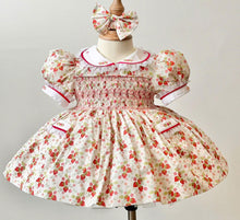Load image into Gallery viewer, Strawberries Smocked Dress