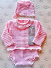Load image into Gallery viewer, Pink Knitted Set with Bonnet