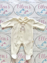 Load image into Gallery viewer, Baby GI Cream Teddy Velvet Babygrow