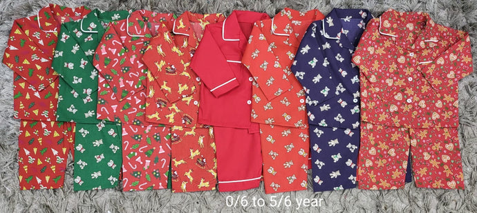 Cotton Traditional Teddy Pyjamas - 3 colours