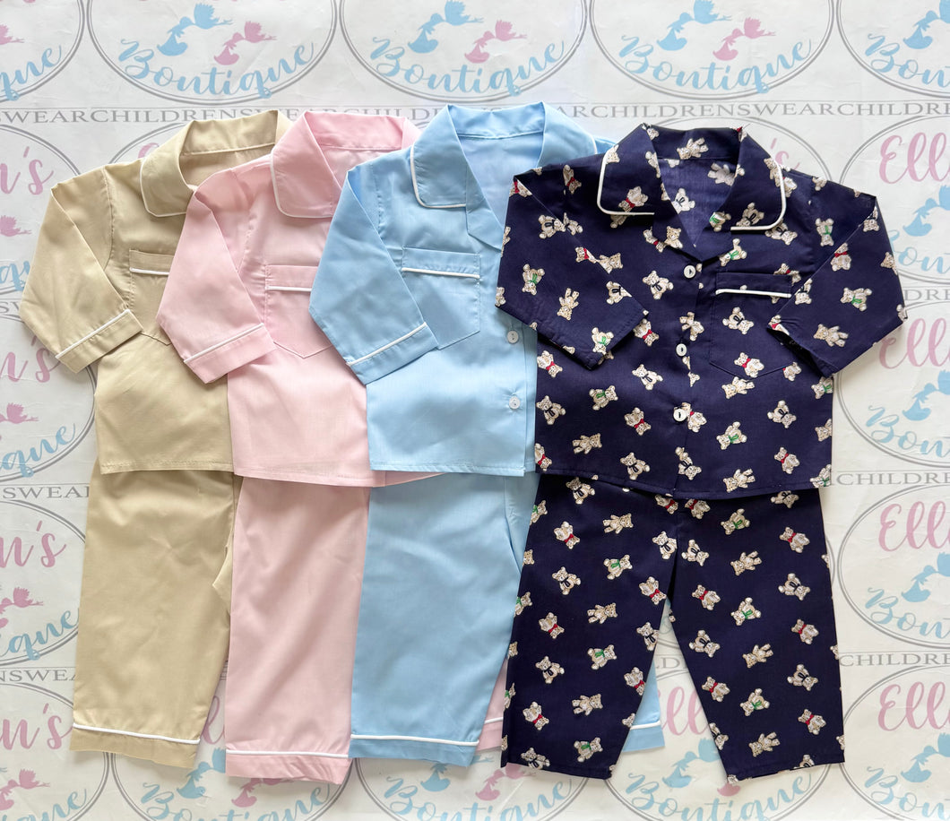 Cotton Traditional Pyjamas - 4 colours