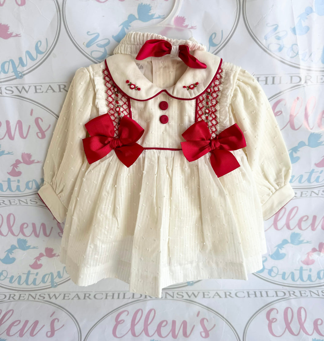 Pretty Originals Cream and Red Dress