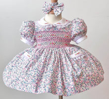 Load image into Gallery viewer, Traditional Floral Smocked Dress