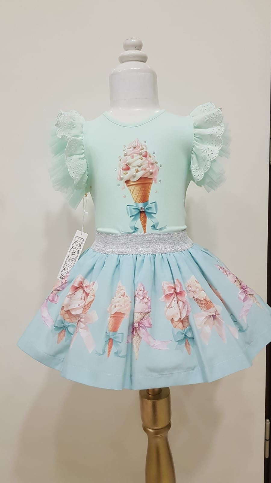 Mint Green Ice Cream Skirt Set
