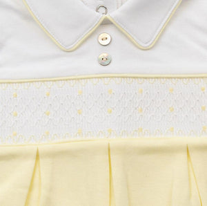 Lemon and White Smock Babygrow