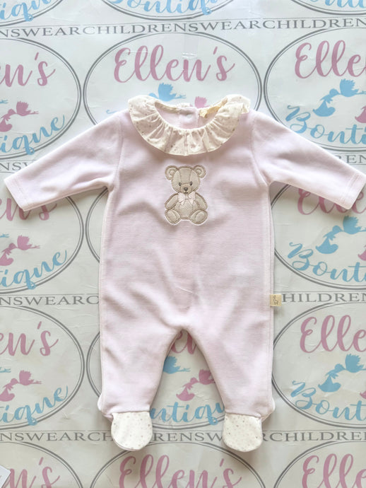 Baby GI Pink Teddy Velvet Babygrow
