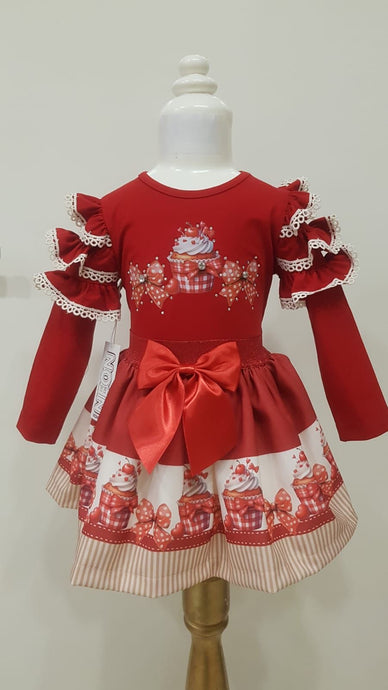Red Cupcakes Skirt Set