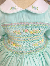 Load image into Gallery viewer, Mint Pastels Smocked Dress