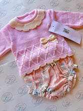 Load image into Gallery viewer, Pink Teddy Bear Knitted Jam Pants Set