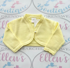 Lemon Pearl Button Bolero Cardigan