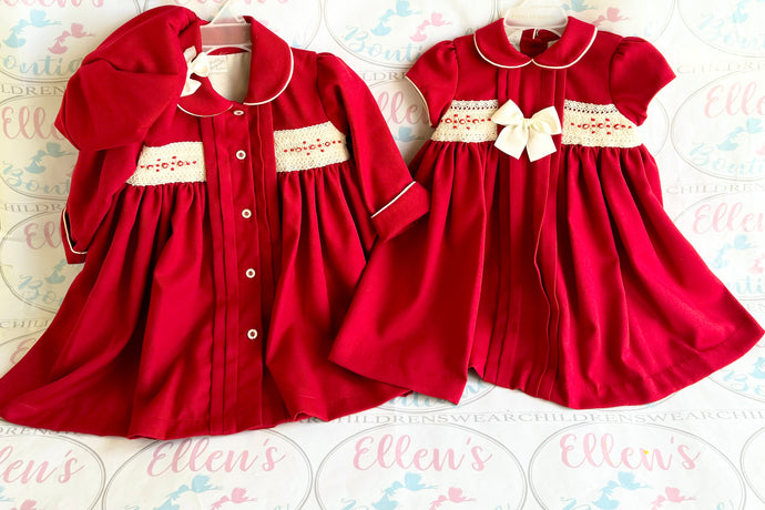 Pretty Originals Red Smocked Dress