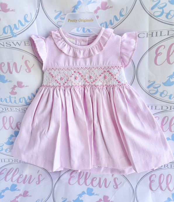 Pretty Originals Pink Smocked Dress SS25