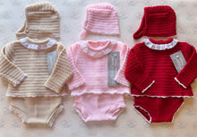 Load image into Gallery viewer, Pink Knitted Set with Bonnet
