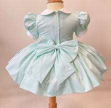 Load image into Gallery viewer, Mint and Cream Smocked Dress