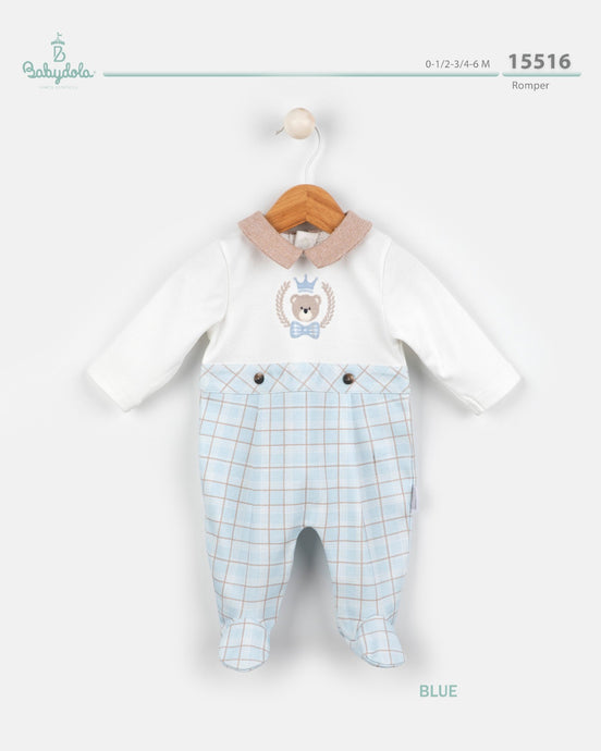 Blue and Tan Teddy Babygrow