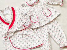 Load image into Gallery viewer, Girls Red, Navy and Blue Swiss Cotton Pyjamas and Nightcoat