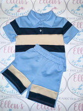 Load image into Gallery viewer, Boys Sky Blue and Cream Short Set