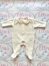 Load image into Gallery viewer, Baby GI Pink Frill Vintage Velvet Babygrow