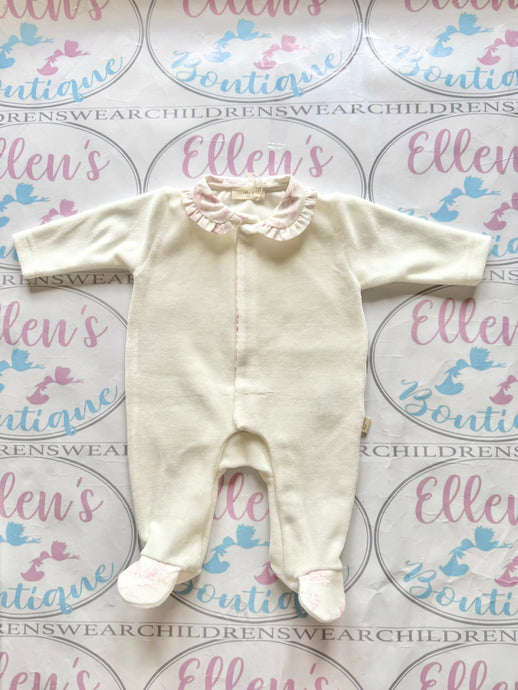 Baby GI Pink Frill Vintage Velvet Babygrow