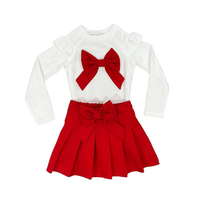Red Bow Skirt Set