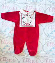 Load image into Gallery viewer, Red Velvet Christmas Babygrow