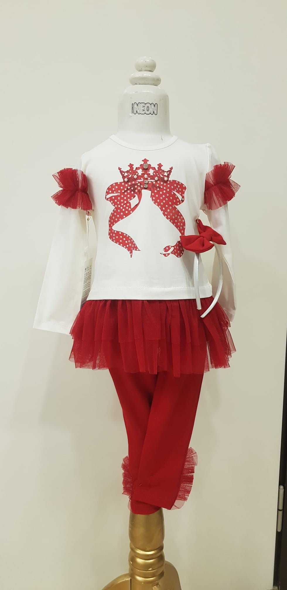 Red Crown Leggings and Headband Set