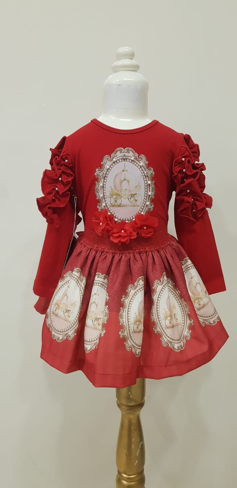 Red Princess Carriage Skirt Set