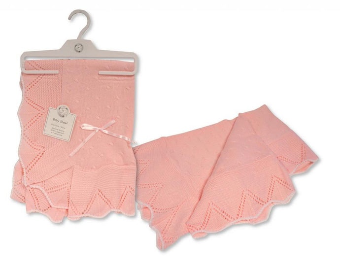 Pram Size Pink Shawl