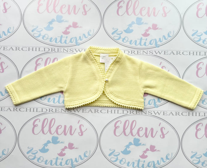 Lemon Pearl Button Bolero Cardigan