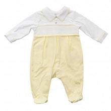 Load image into Gallery viewer, Lemon and White Smock Babygrow