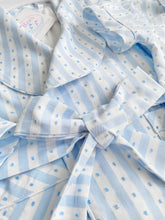 Load image into Gallery viewer, Boys Blue Swiss Cotton Stripe Pyjamas and Nightcoat