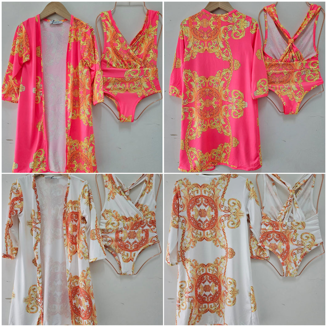Designer Inspired Swimming Costume and Wrap Set