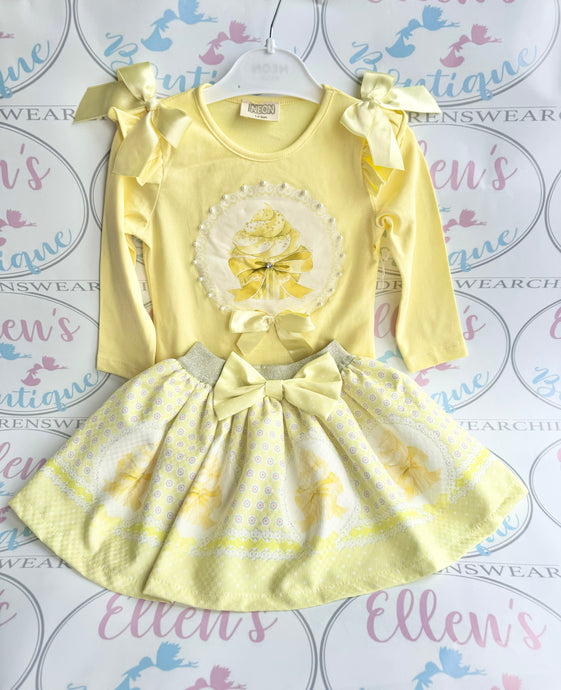 Lemon Cupcakes Skirt Set