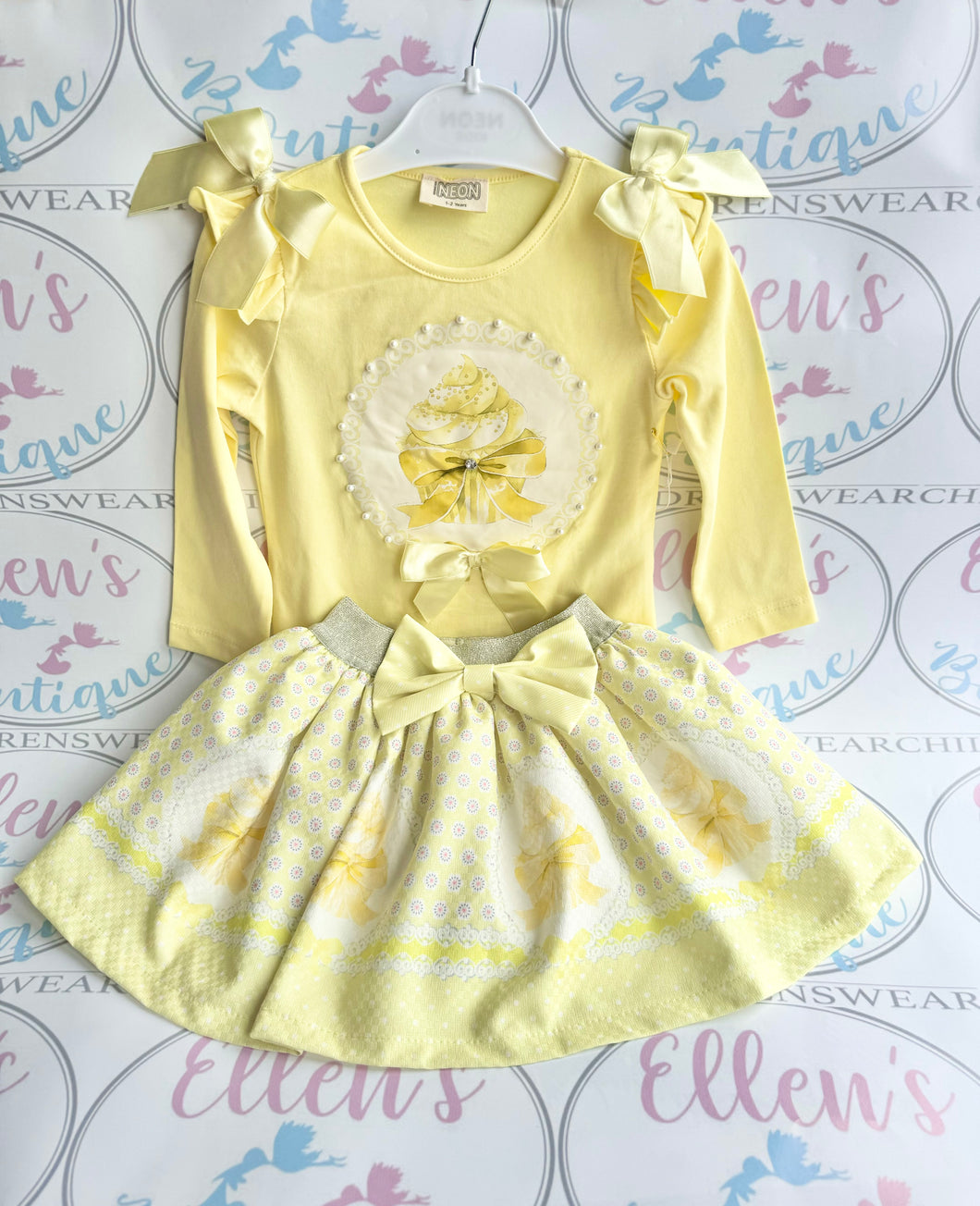 Lemon Cupcakes Skirt Set