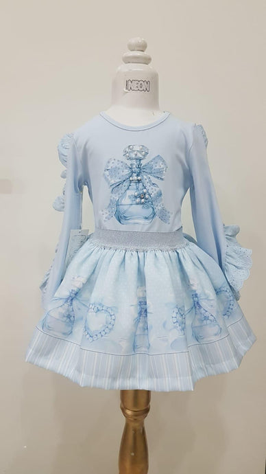 Blue Perfume Skirt Set