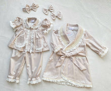 Load image into Gallery viewer, Beige Lux Cotton Pyjamas and Nightcoat