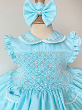 Load image into Gallery viewer, Turquoise Blue Sleeveless Smocked Dress