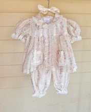 Load image into Gallery viewer, Cream and Pink Floral Long Leg Pyjamas