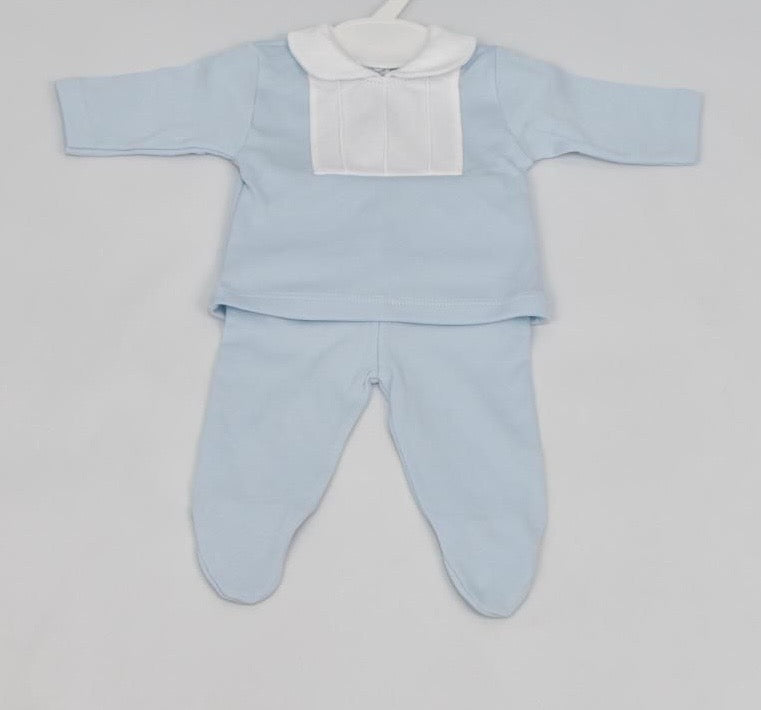 Blue Cotton Two Piece Set