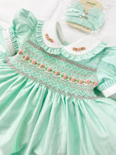 Load image into Gallery viewer, Mint and Pink Smocked Dress