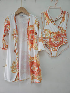 Designer Inspired Swimming Costume and Wrap Set