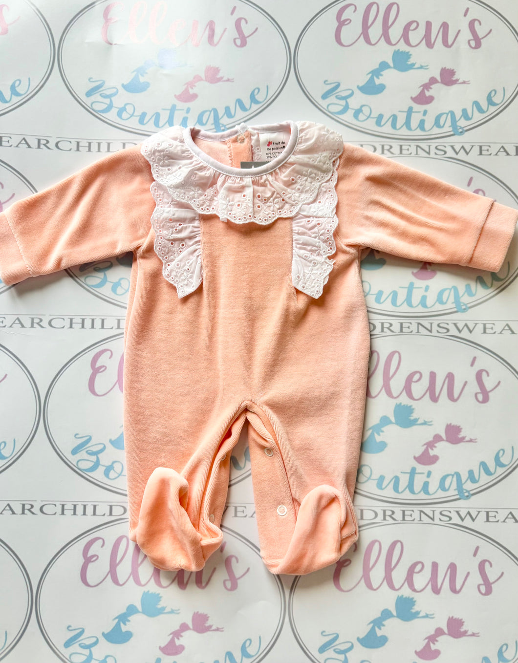 Peach Velvet Babygrows