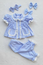 Load image into Gallery viewer, Blue Lux Cotton Pyjamas and Nightcoat