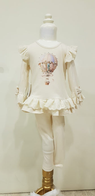 Cream Hot Air Balloon Leggings Set