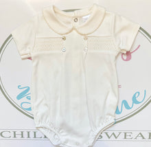 Load image into Gallery viewer, Cream Cotton Smocked Romper