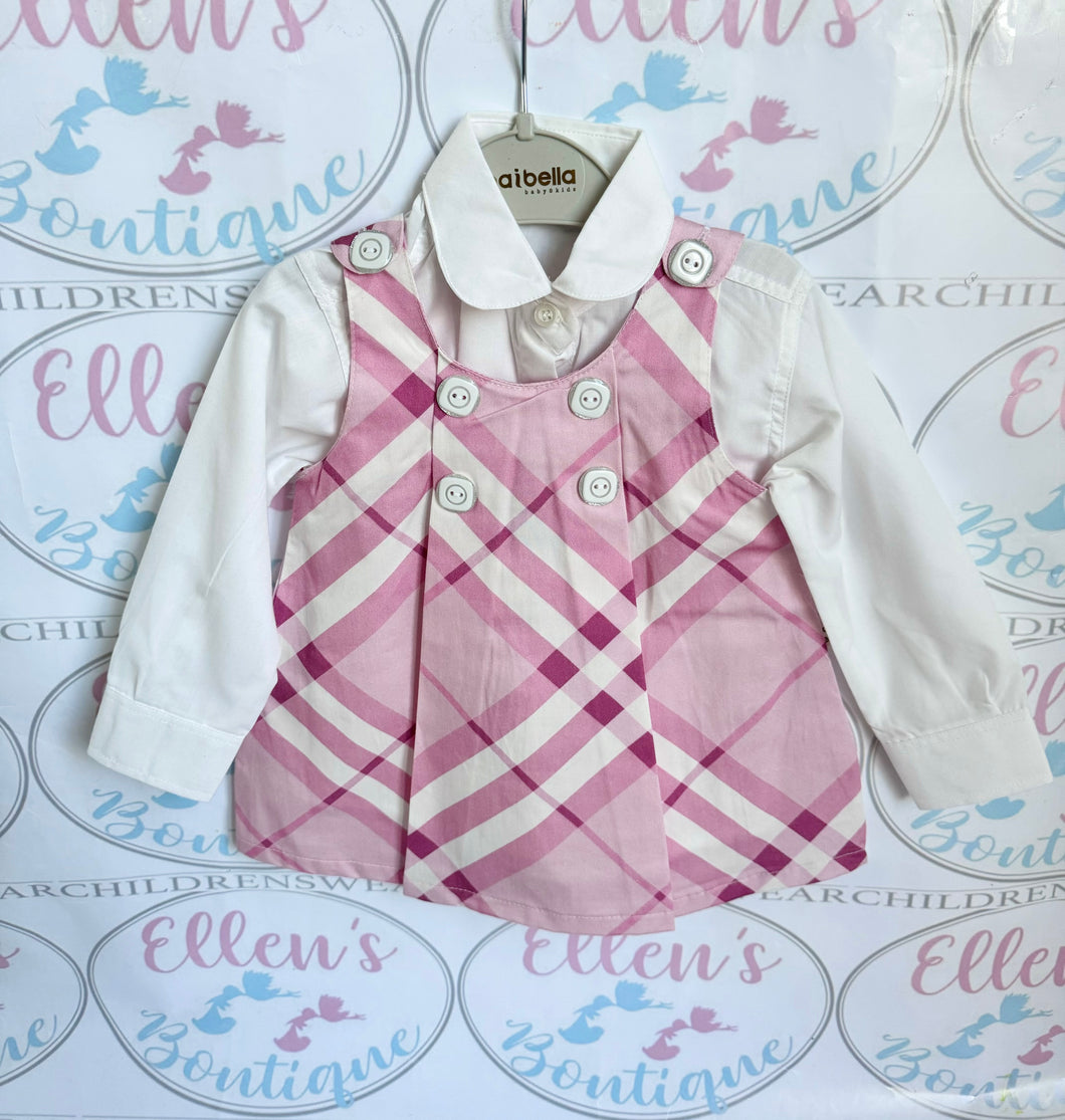 Baby Pink Pinafore Dress