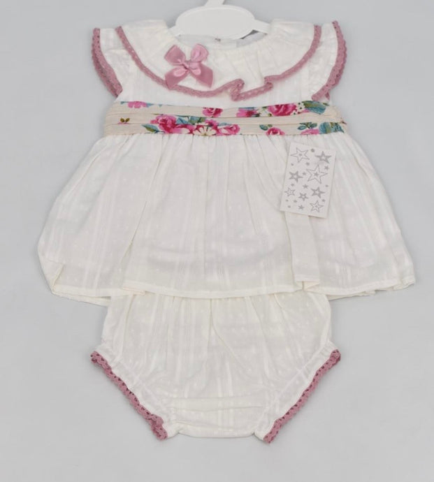 Floral and Cream Dress Set