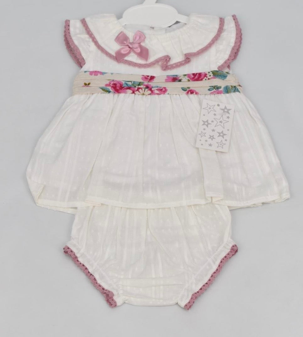 Floral and Cream Dress Set